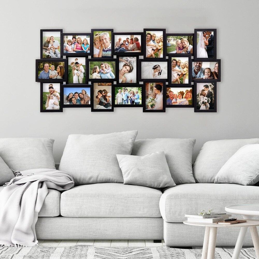 Hello Laura Modern Plastic 21 Piece Wall Hanging Family Photo Frame Wall Set