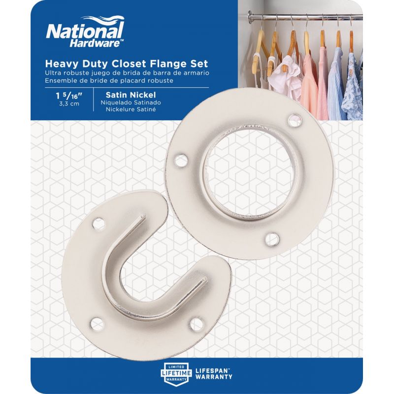 Stanley Home Designs Closet Rod Socket Satin Nickel