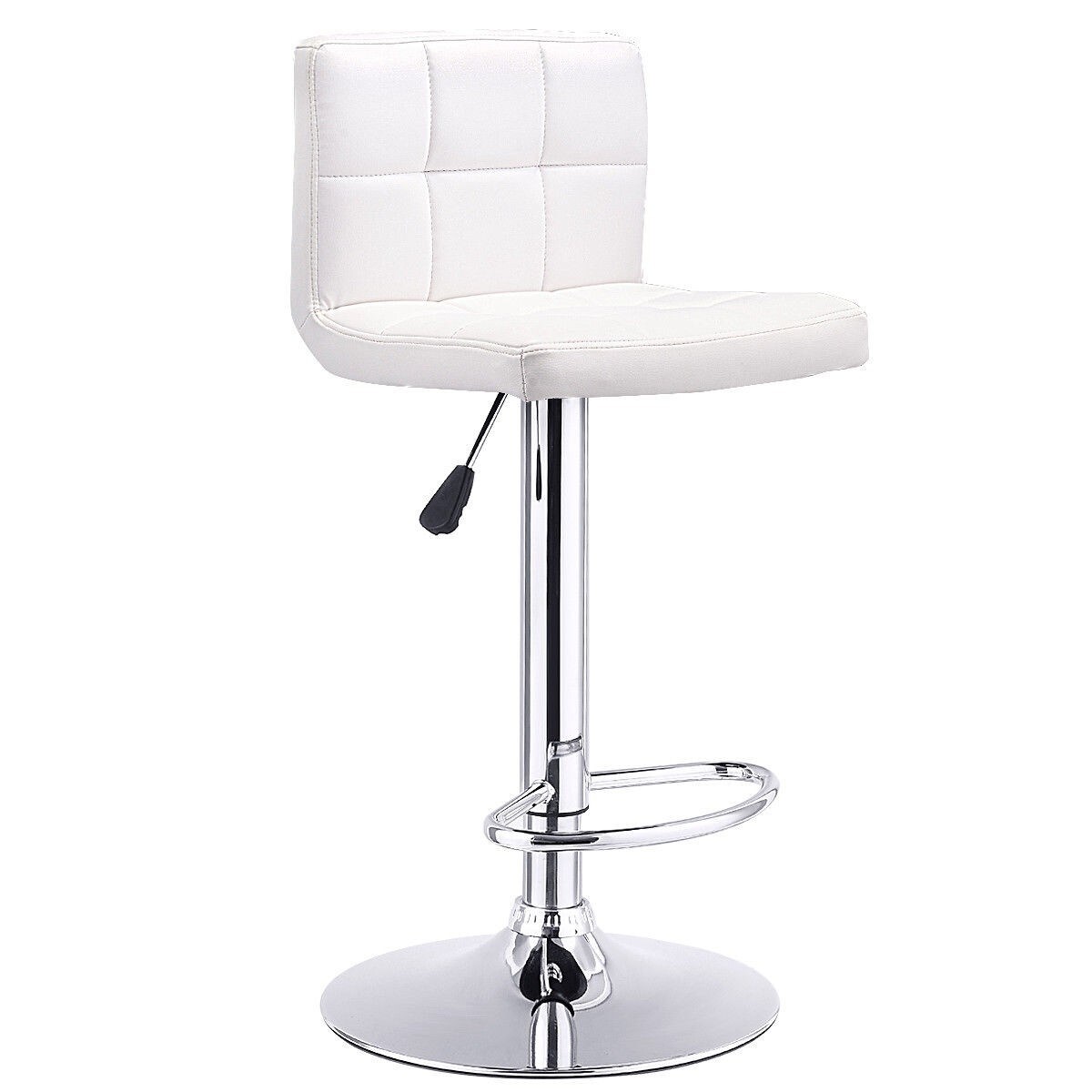 1 PC Bar Stool Swivel Adjustable PU Leather Barstools Bistro Pub Chair - 15.7