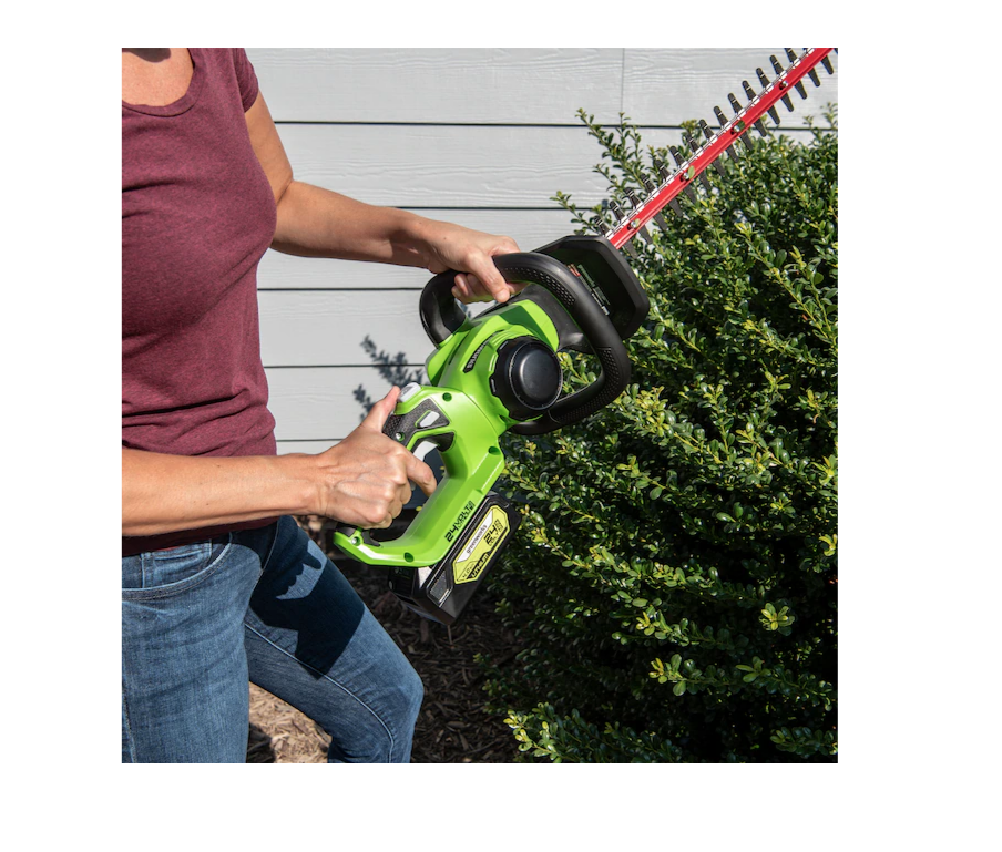 Greenworks HT24B414 24-Volt 22-in Dual Cordless Electric Hedge Trimmer (Battery and Charger Included)