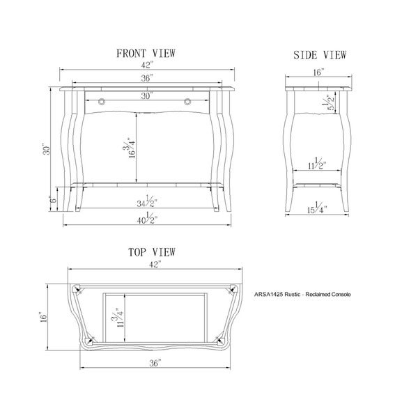 Alaterre Rustic Reclaimed Wood Sofa/ Console Table