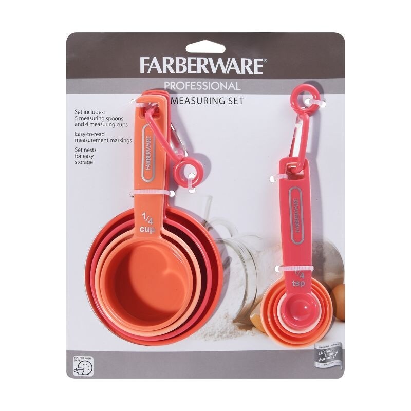 Farberware Measuring Cups and Spoons Set  9 Piece   Aqua Gray   7\