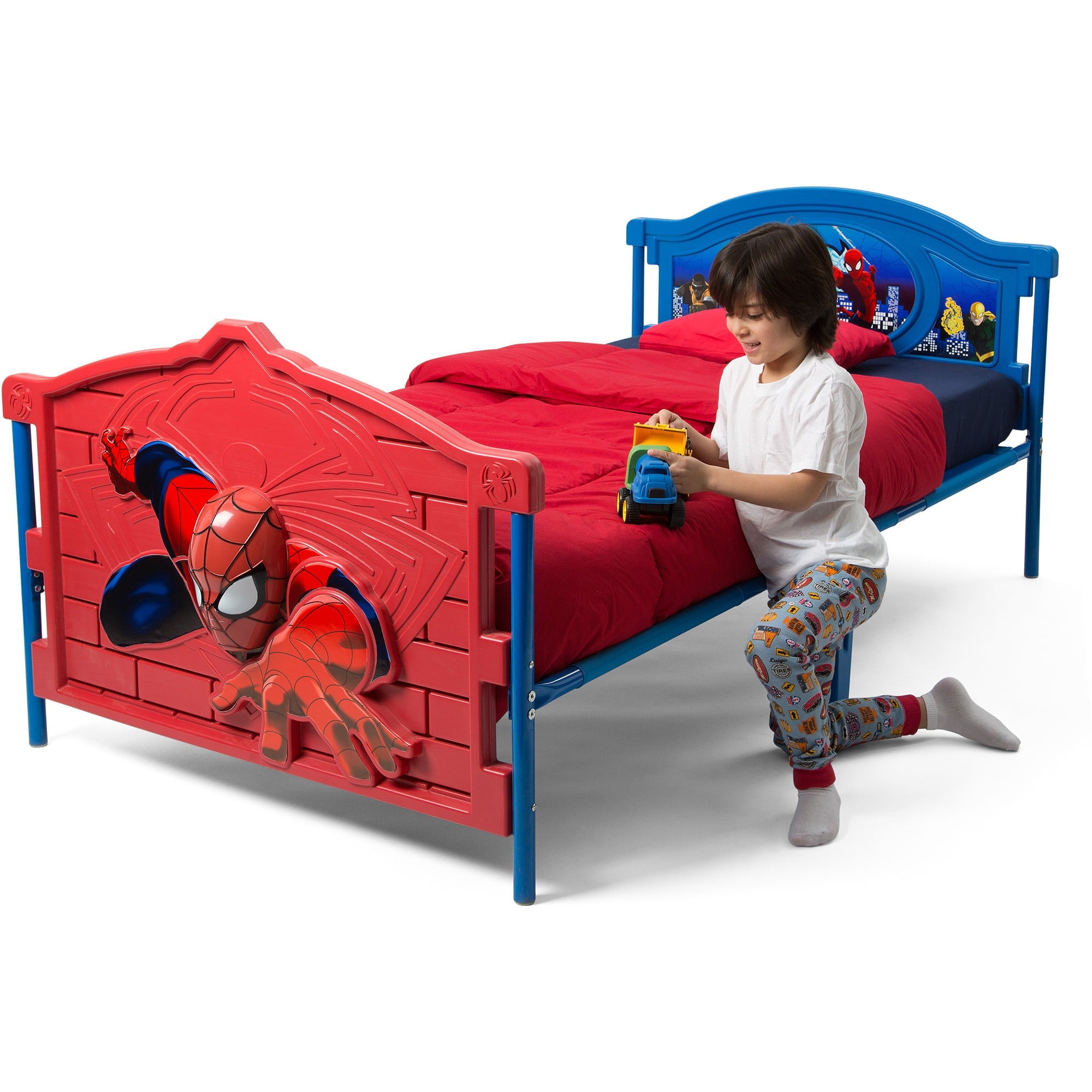 Delta Children Marvel Spider-Man 3D Plastic Twin Bed, Red