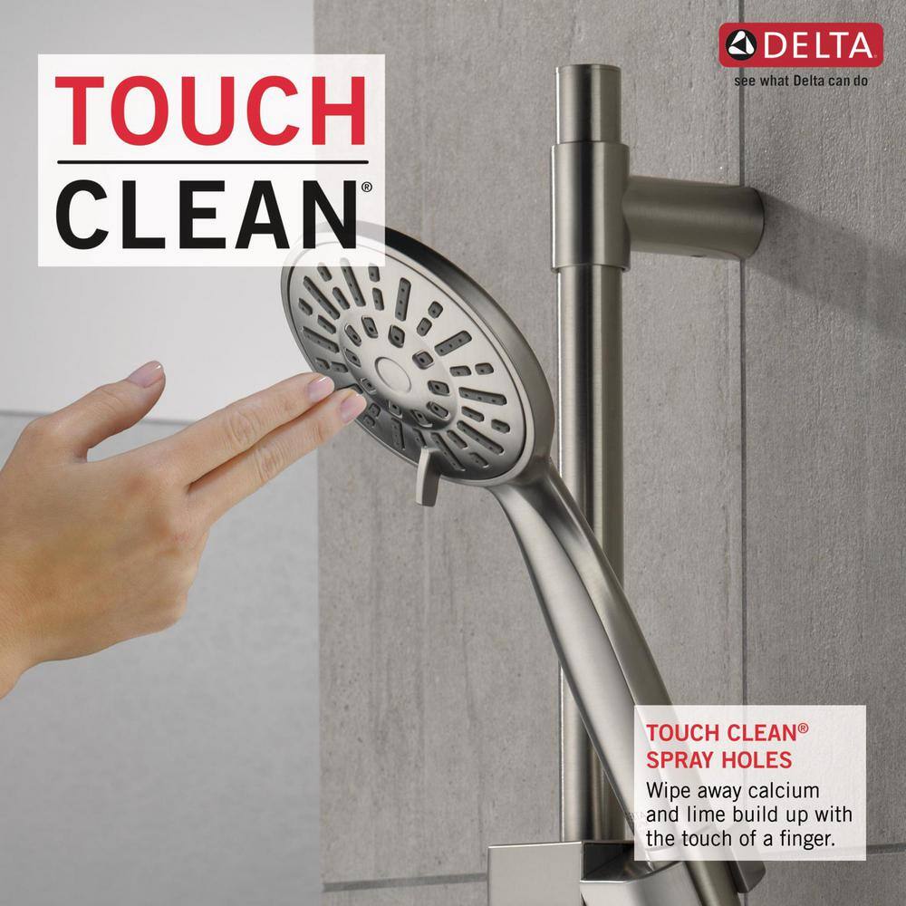 Delta 4-Spray Patterns 1.75 GPM 3.88 in. Wall Mount Handheld Shower Head in Stainless 51361-SS