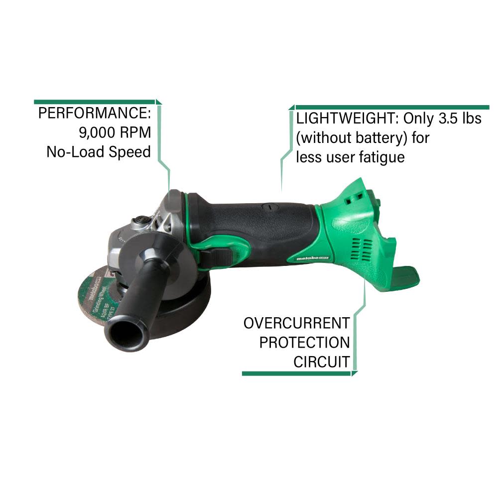 Metabo HPT 18V Lithium Ion 4 1/2 Angle Grinder Bare Tool ;