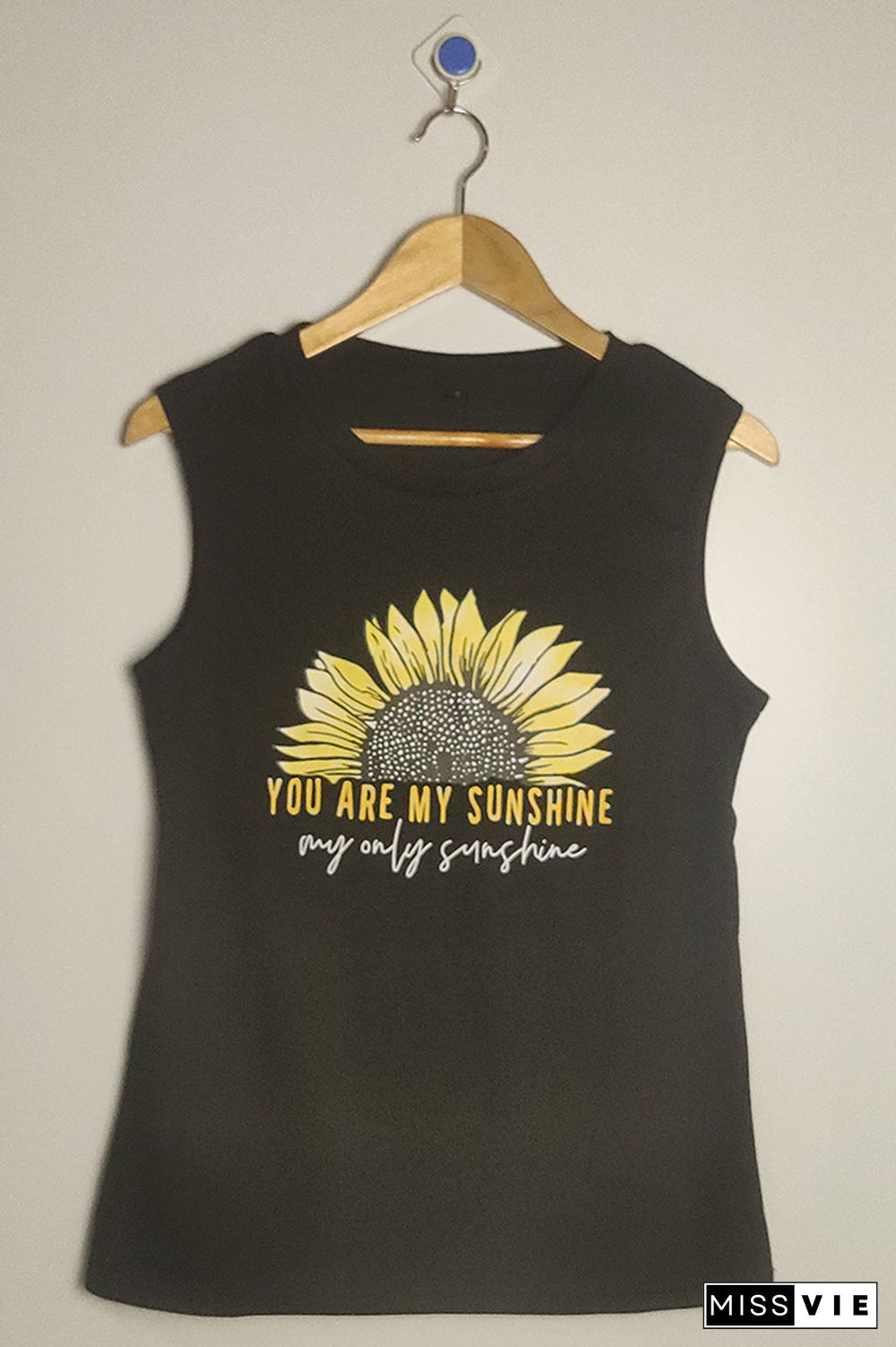 Sunflower Print Graphy Tank Tops