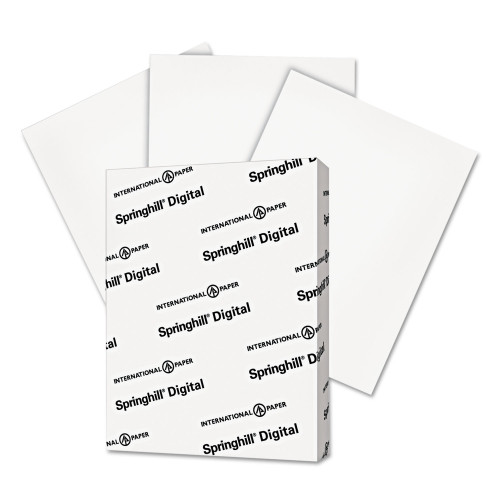 Springhill Digital Index White Card Stock， 92 Bright， 110lb， 8.5 x 11， White， 250/Pack (015300)