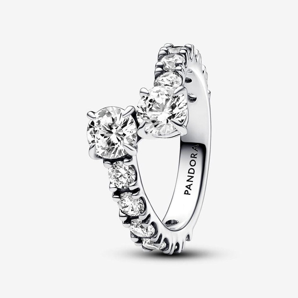 PANDORA  Sparkling Overlapping Band Ring - Sterling Silver