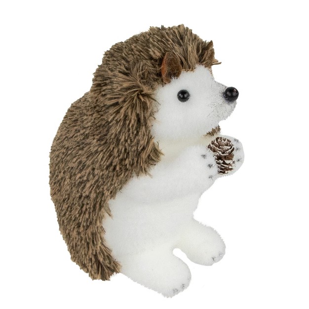 Brown And White Standing Hedgehog Christmas Tabletop Decor