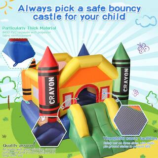 Nyeekoy 12.1 ft. x 9.2 ft. Inflatable Bounce House Kid Jump Castle Bouncer with Slide and Mesh Wall without Air Blower TH17G0161