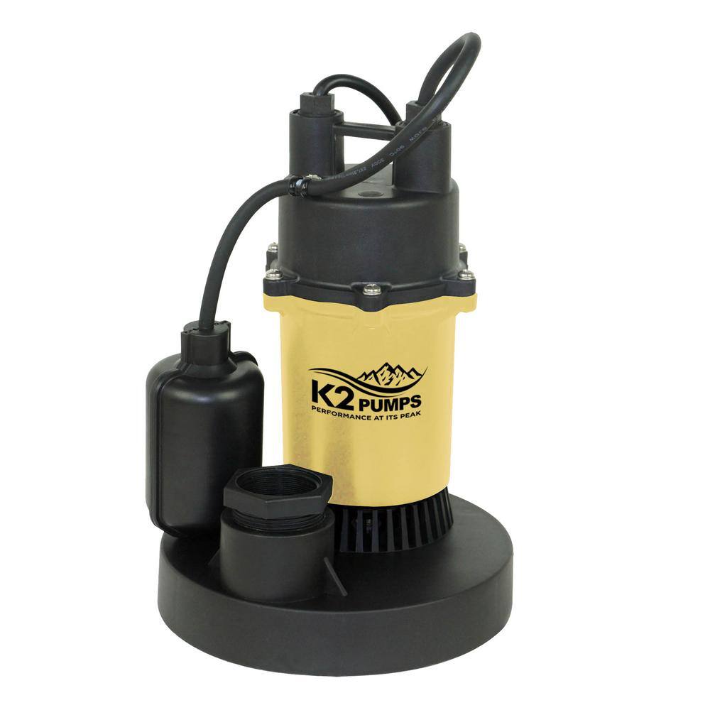 K2 12 HP Cast Aluminum Sump Pump with Direct-In Tethered Switch SPA05001TDK