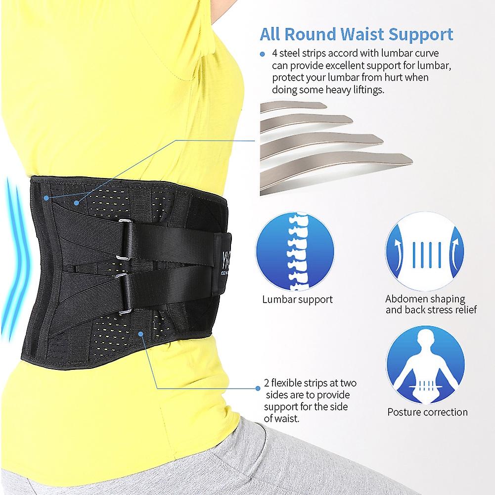 Yhg Double Pressure Nursing Belt Adjustable Lumbar Support Black Xl Code Suitable For Waist Cir