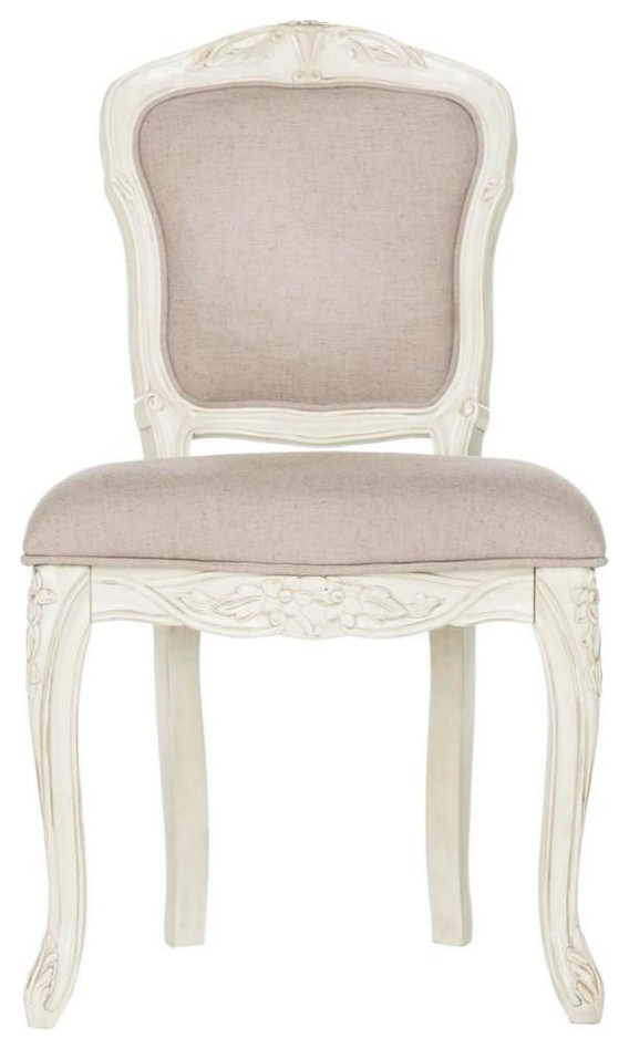 Glenda Leg 37  x27 x27French Upholstered Side Chair set of 2 Taupe / Antique Beige   French Country   Dining Chairs   by Love Sofa  Houzz