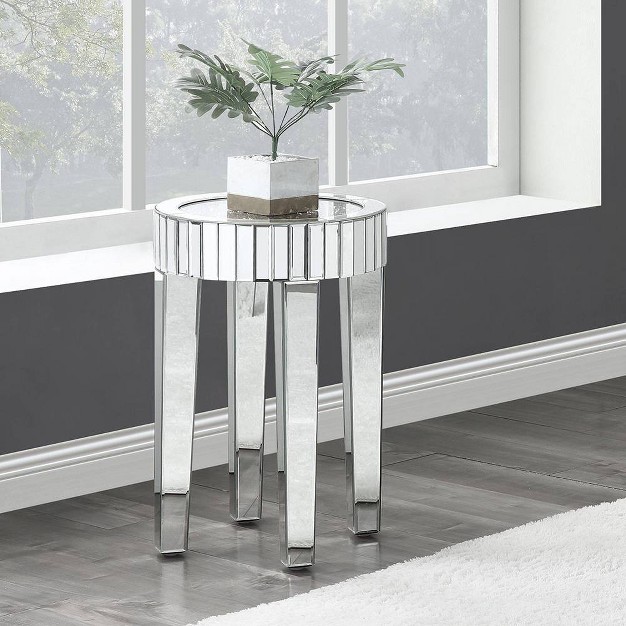 Ornat Mirrored Accent Table Faux Diamonds Acme Furniture