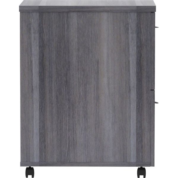 Lorell Weathered Charcoal Laminate Desking Pedestal - 2-Drawer