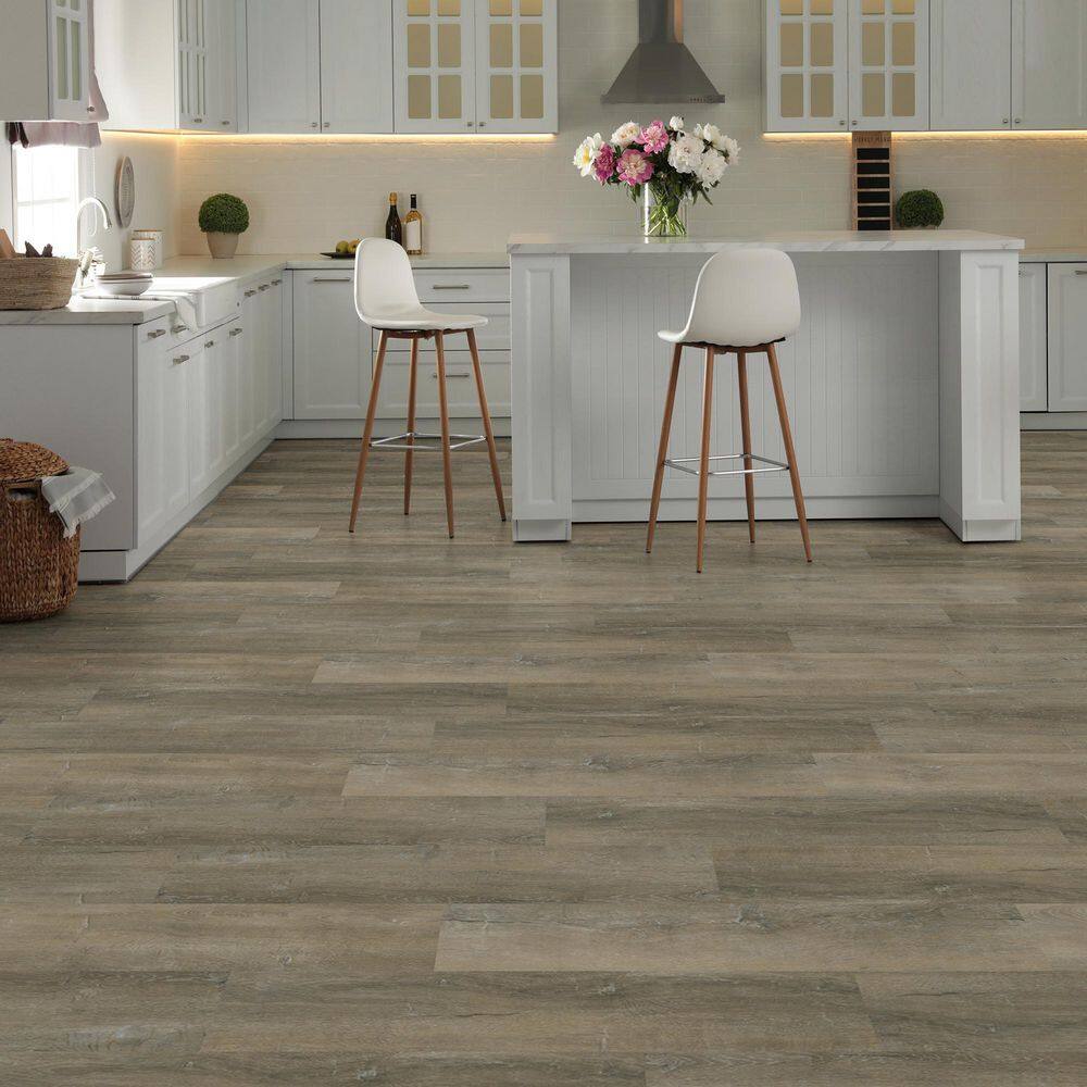 ALLURE Platinum Caramel Pine 6 MIL x 7 in. W x 48 in. L Click Lock Waterproof Luxury Vinyl Plank Flooring (23.3 sqftcase) S131300