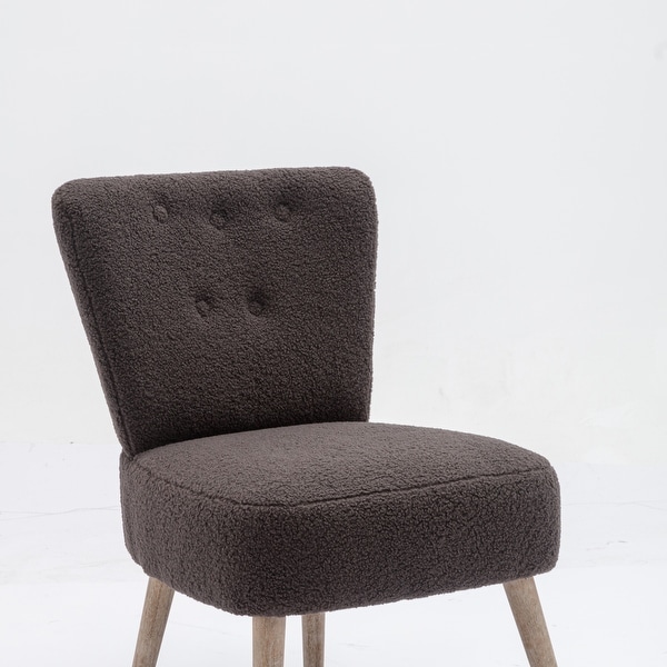 Kata Tufted Back Fabric Farmhouse Slipper Chair With Black Metal Legs