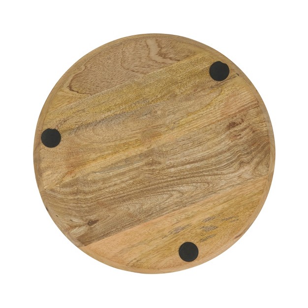 Saro Lifestyle Farmhouse Style Wood Charger Plate set Of 4 13 quot Beige