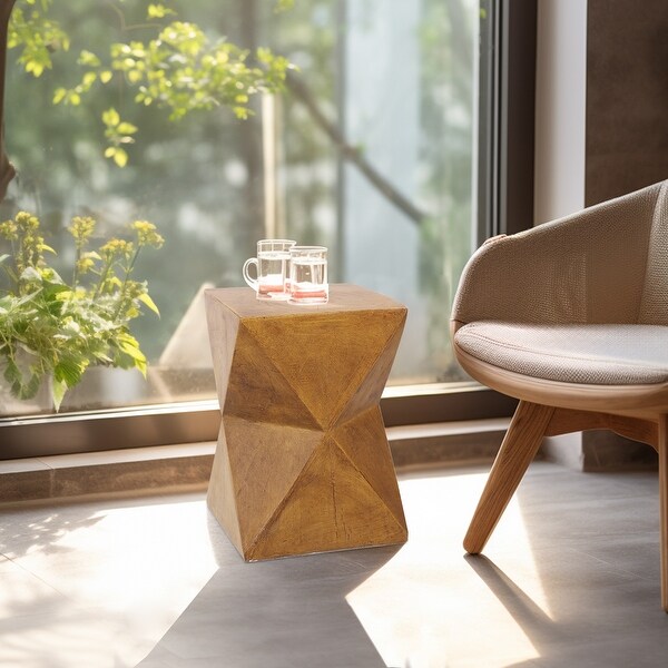 Concrete Art Side Table Modern Accent end Table for Indoor Outdoor