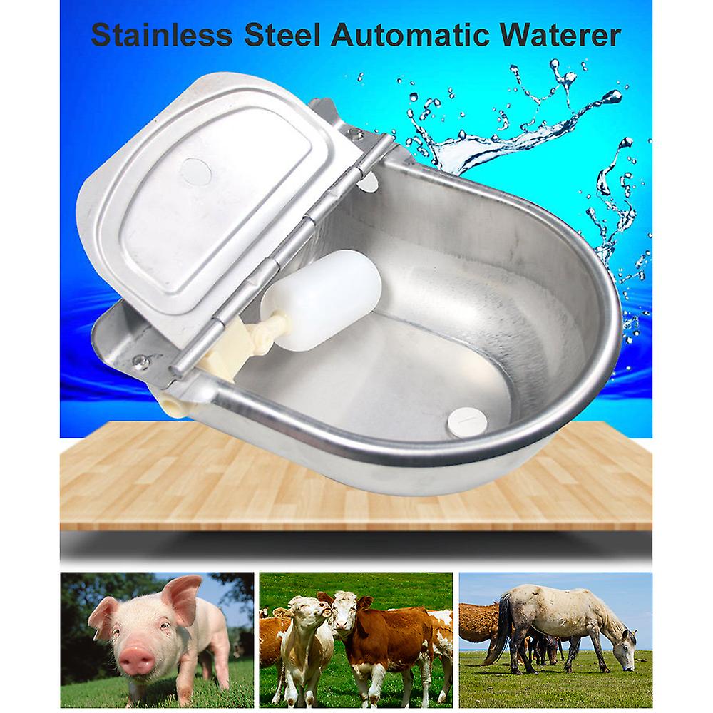 Stainless Steel Automatic Waterer Pet Livestock Tool Animals Water Bowl With Floating Ball For Cattle Horse Goat Sheep Dog No.181704