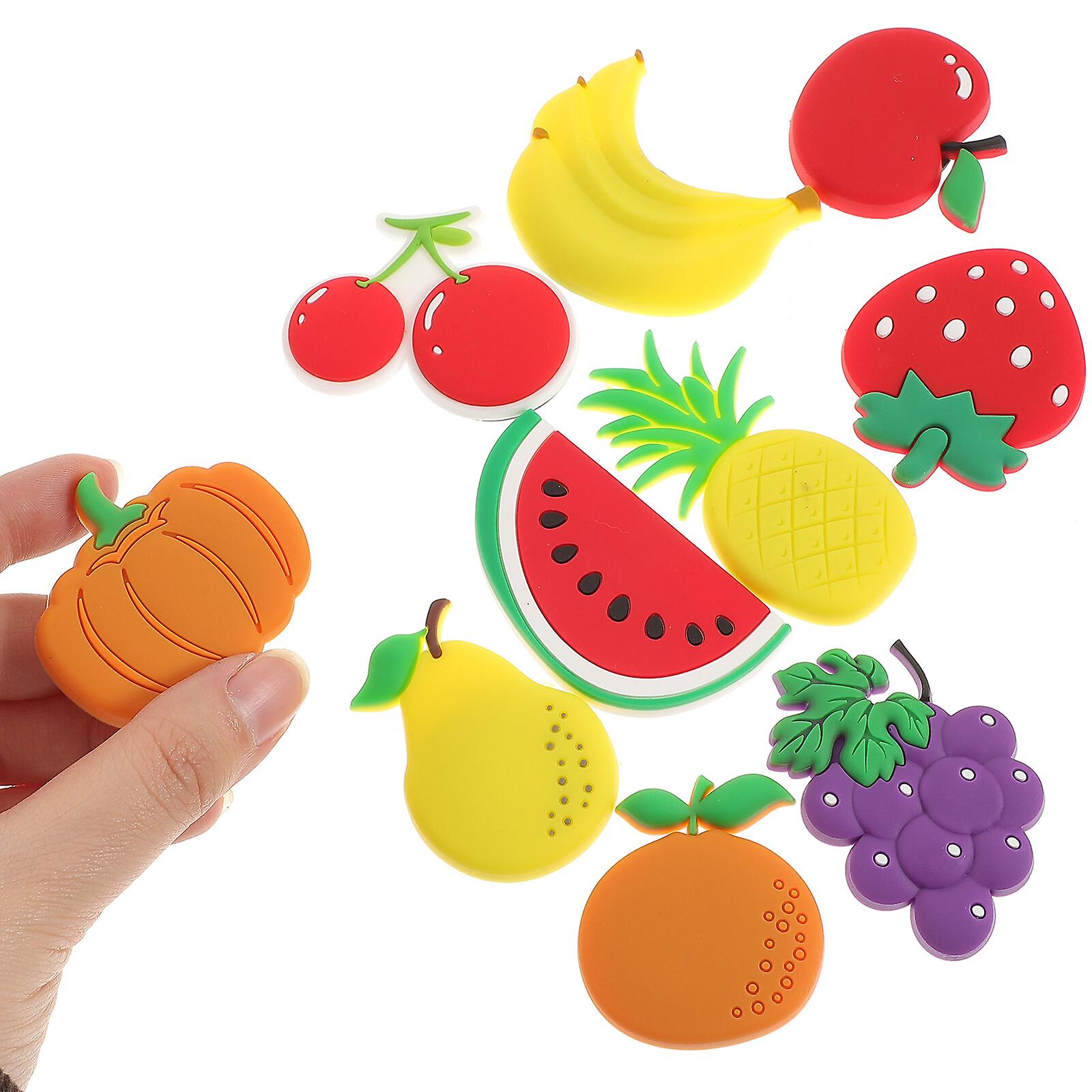 10pcs Cartoon Fruits Stereo Fridge Magnets Whiteboard Magnets For Kids Activity Home Decoration