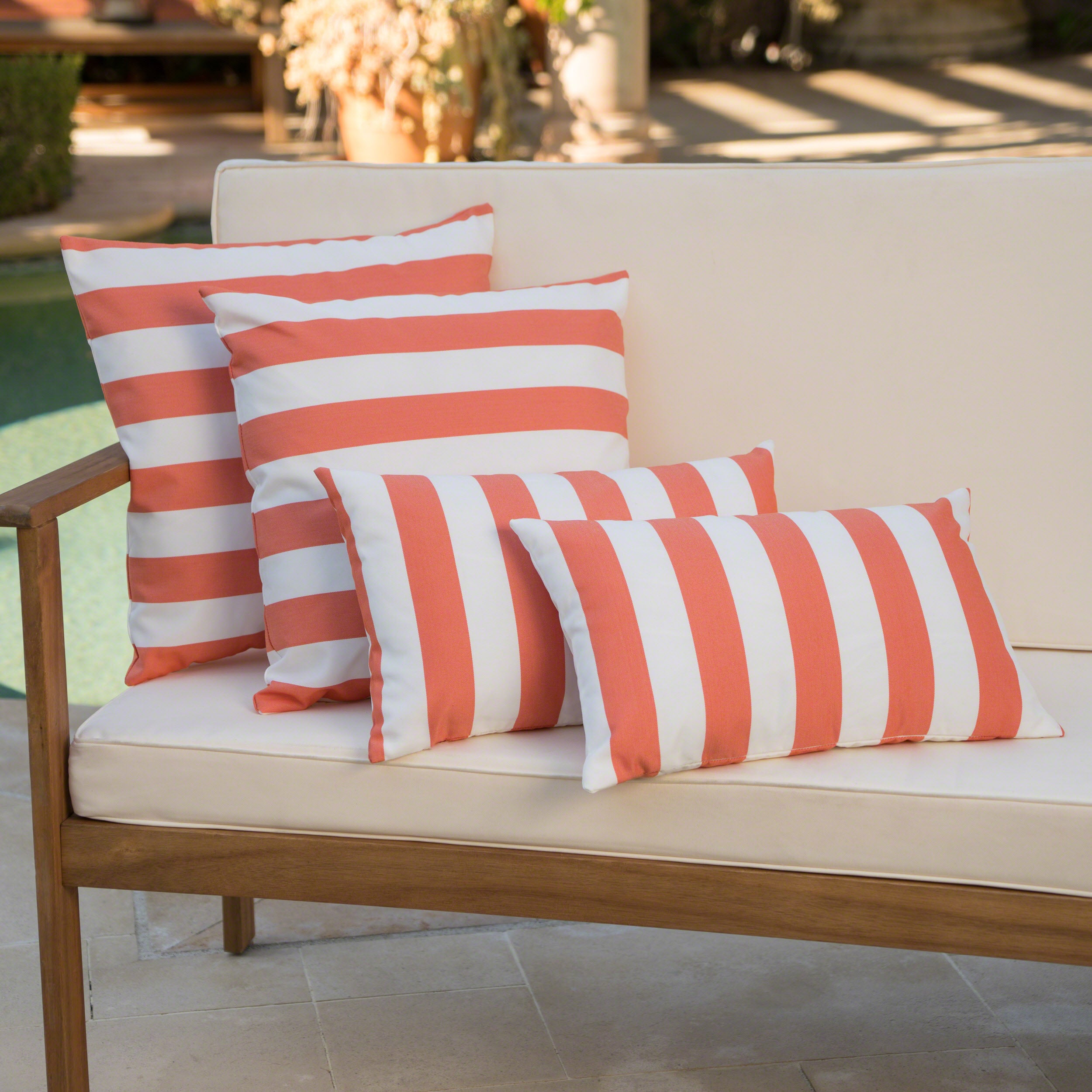 La Jolla Outdoor Water Resistant Square and Rectangular Throw Pillows - Set of 4