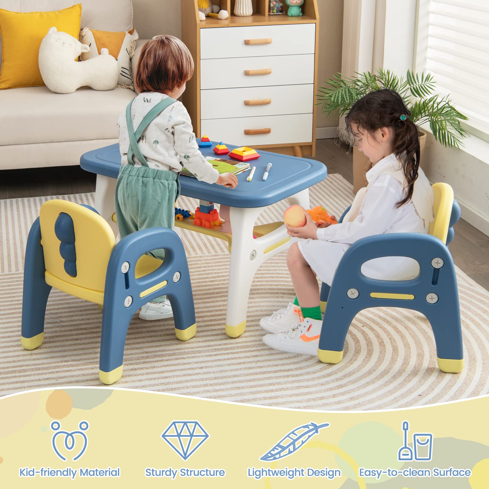 Costzon Kids Table and Chair Set w/Montessori Toys