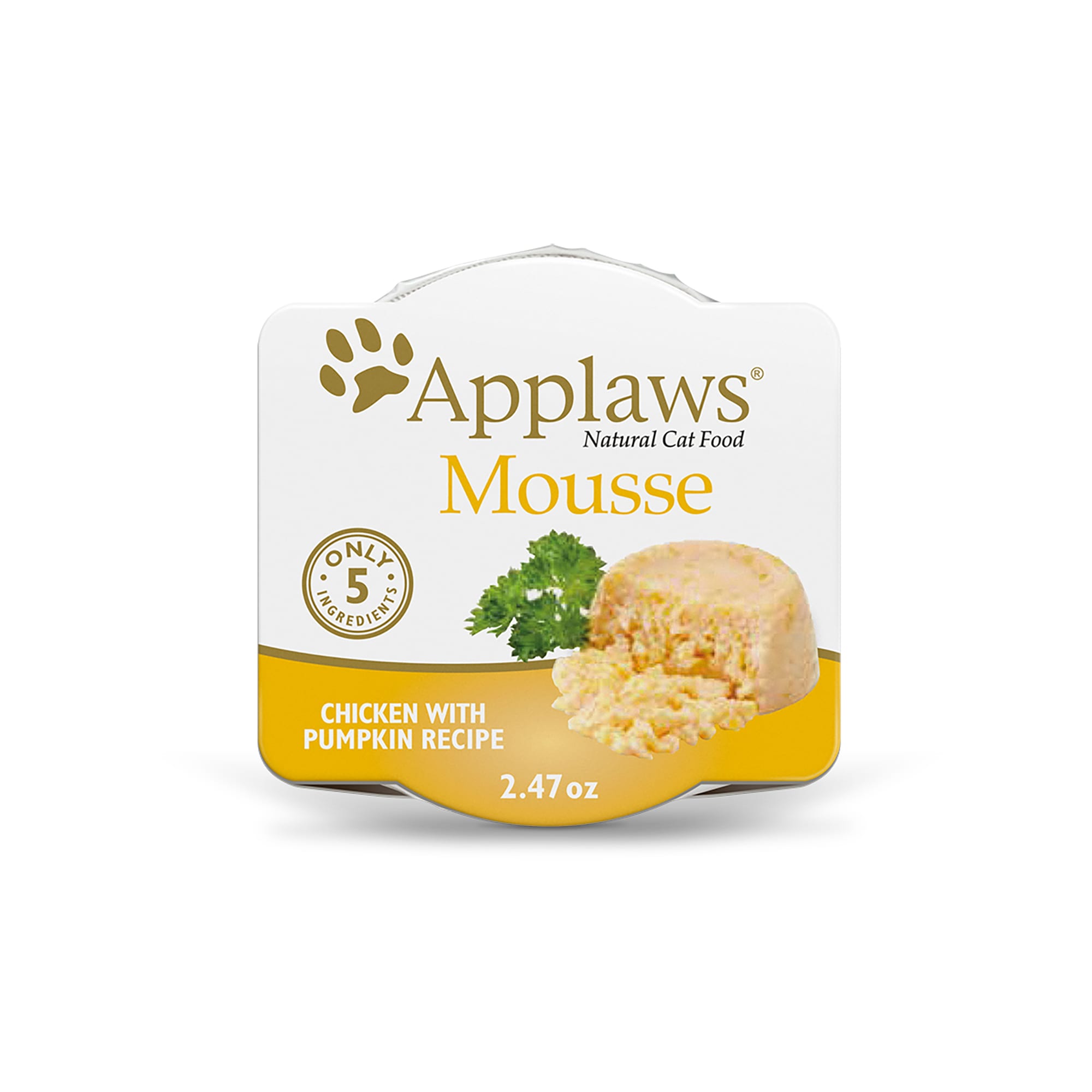 Applaws Natural Mousse Chicken with Pumpkin Wet Cat Food， 2.47 oz.