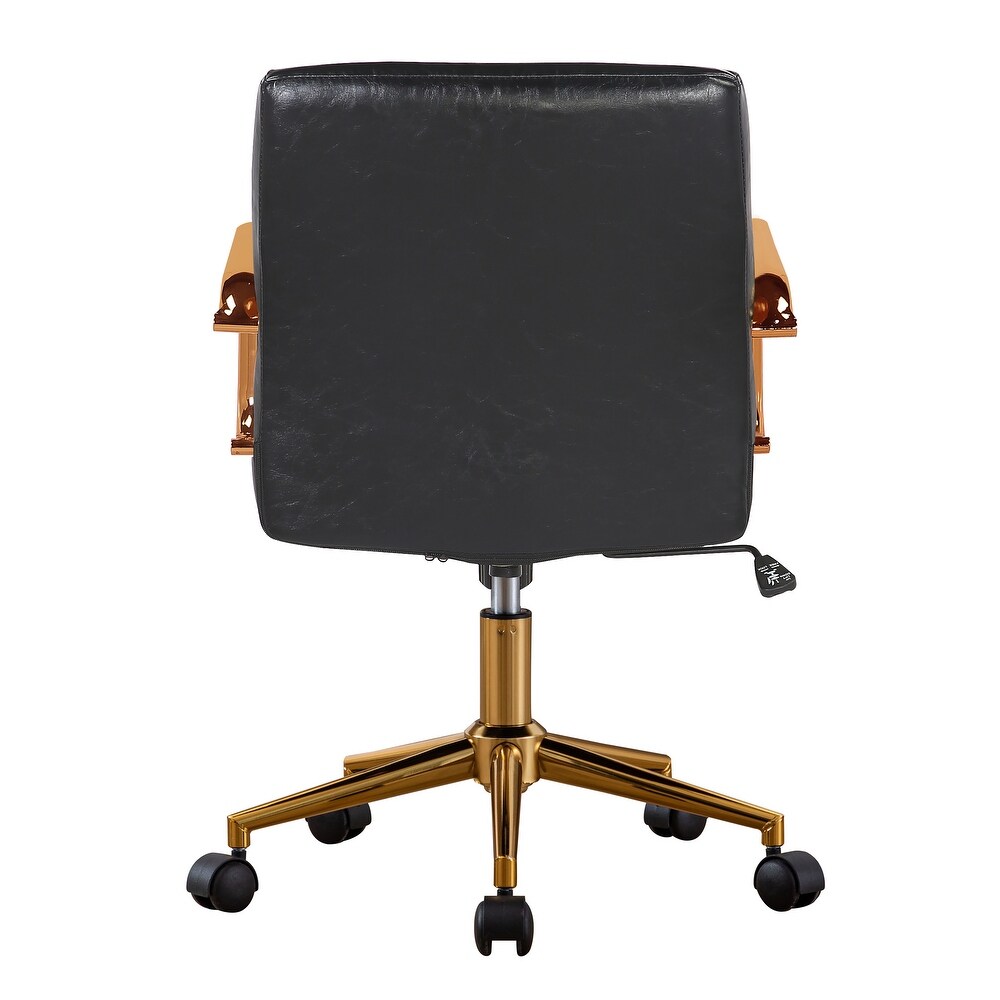 Porthos Home Franco Swivel Office Chair  PU Leather  Roller Wheels