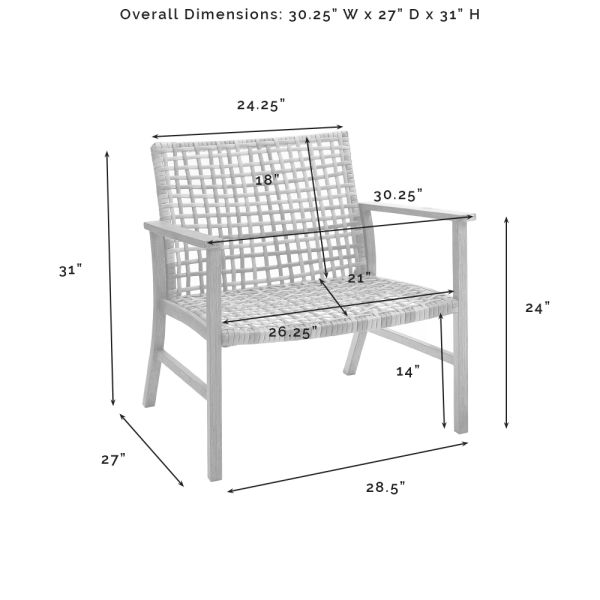 Ridley 2Pc Outdoor Wicker And Metal Armchair Set