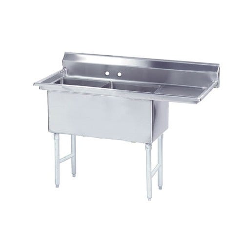 Advance Tabco FS-2-2424-24R Fabricated 2 Bowl Sink， 24