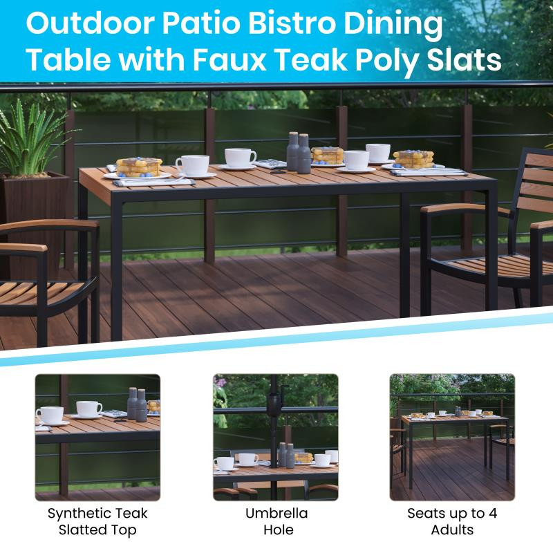 Lark 7 Pc Patio Set  4 Stacking Chairs  30 quotx 48 quotTable  ampUmbrella with Base   Traditional   Dining Chairs   by Pot Racks Plus  Houzz
