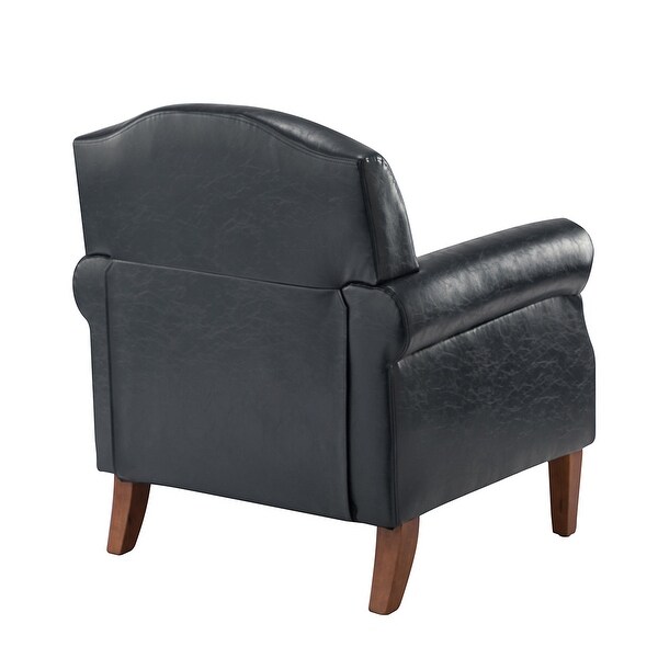 Giampiero Transitional Faux Leather Arm Chair with Nailhead Trim by HULALA HOME