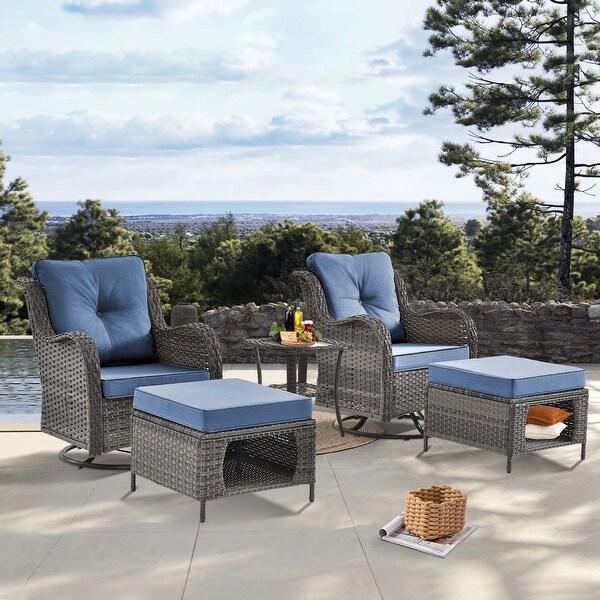 9 Piece Outdoor Patio Furniture SetOutdoor Swivel Rocker Chair Set