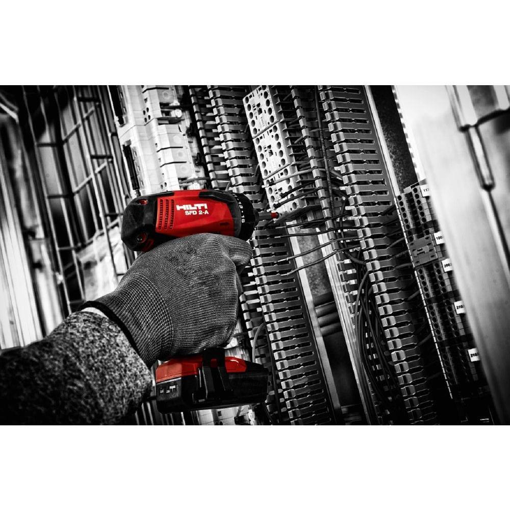 Hilti 12-Volt Lithium-Ion 14 in. Cordless Impact Driver SFD 2-A Kit with Battery Charger and Bag 3536725