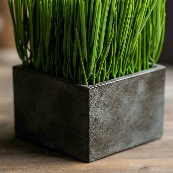 RusticReach Faux Grass in Black Pot