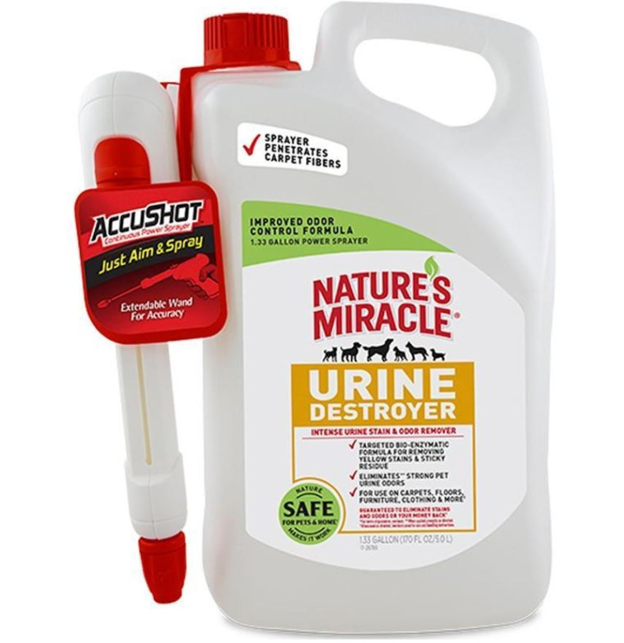 Nature's Miracle Advanced Urine Destroyer Accushot Spray For Dogs， 170 Oz.