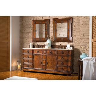 James Martin Vanities Regent 70.6 in. W x 22.3 in. D x 33.4 Double Bath Vanity in English Burl with Marble Top in Galala Beige 202-V71-ENB-GB