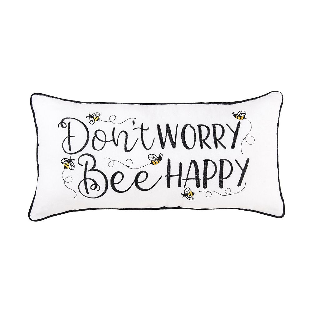 CandF Home Don't Worry Bee Happy Throw Pillow