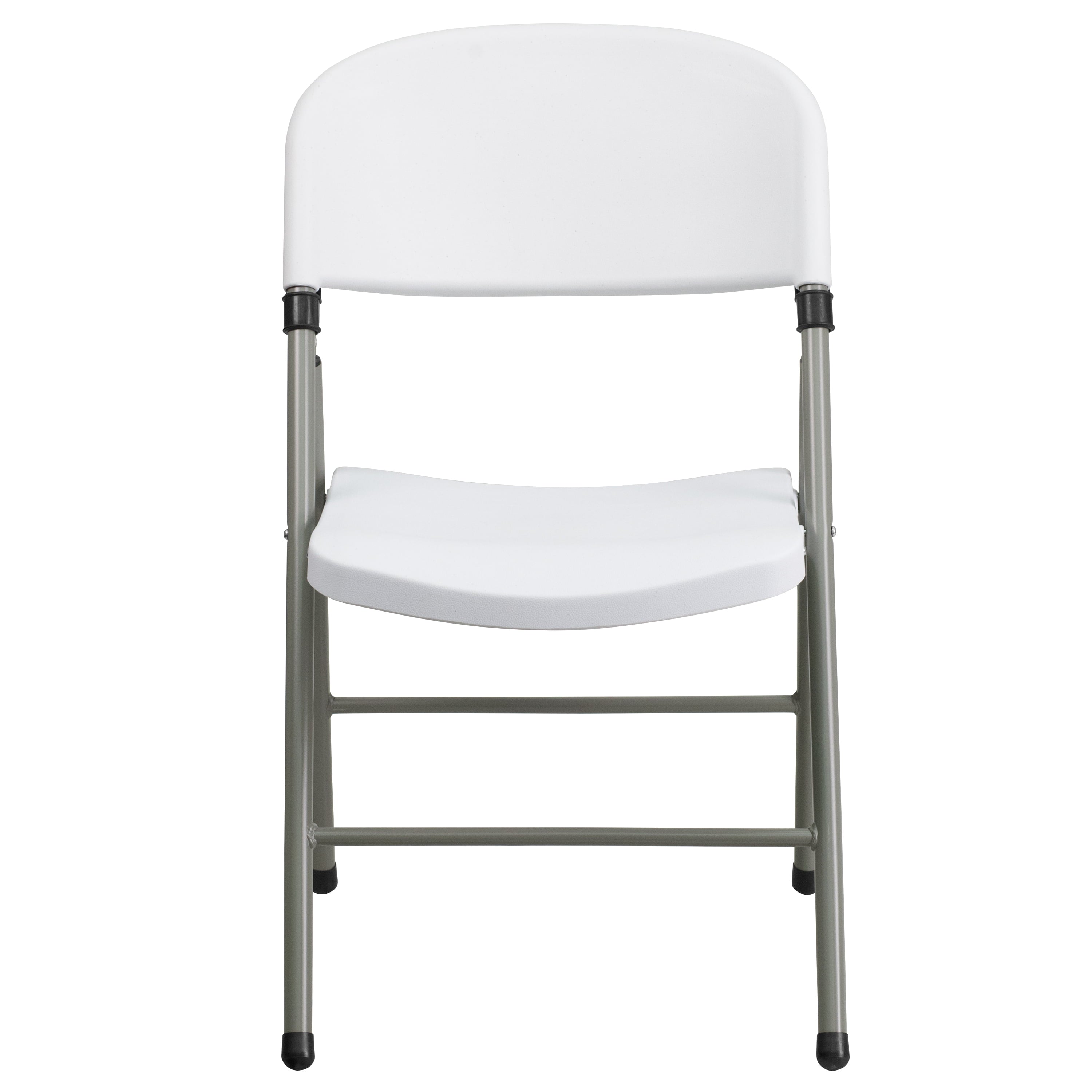 Flash Furniture 6 Pack HERCULES Series 330 lb. Capacity White Plastic Folding Chair with Gray Frame