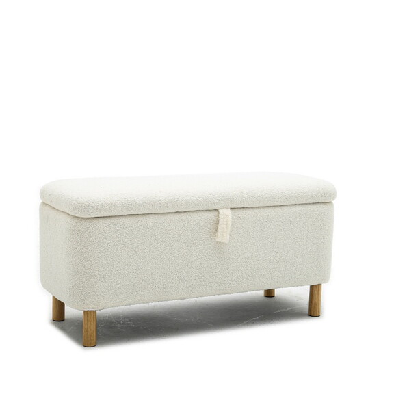 Basics Upholstered Storage Ottoman and Entryway Be...