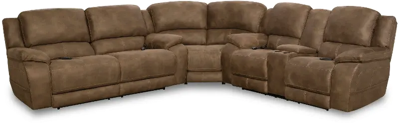 Explorer Brown 3 Piece Power Reclining Sectional