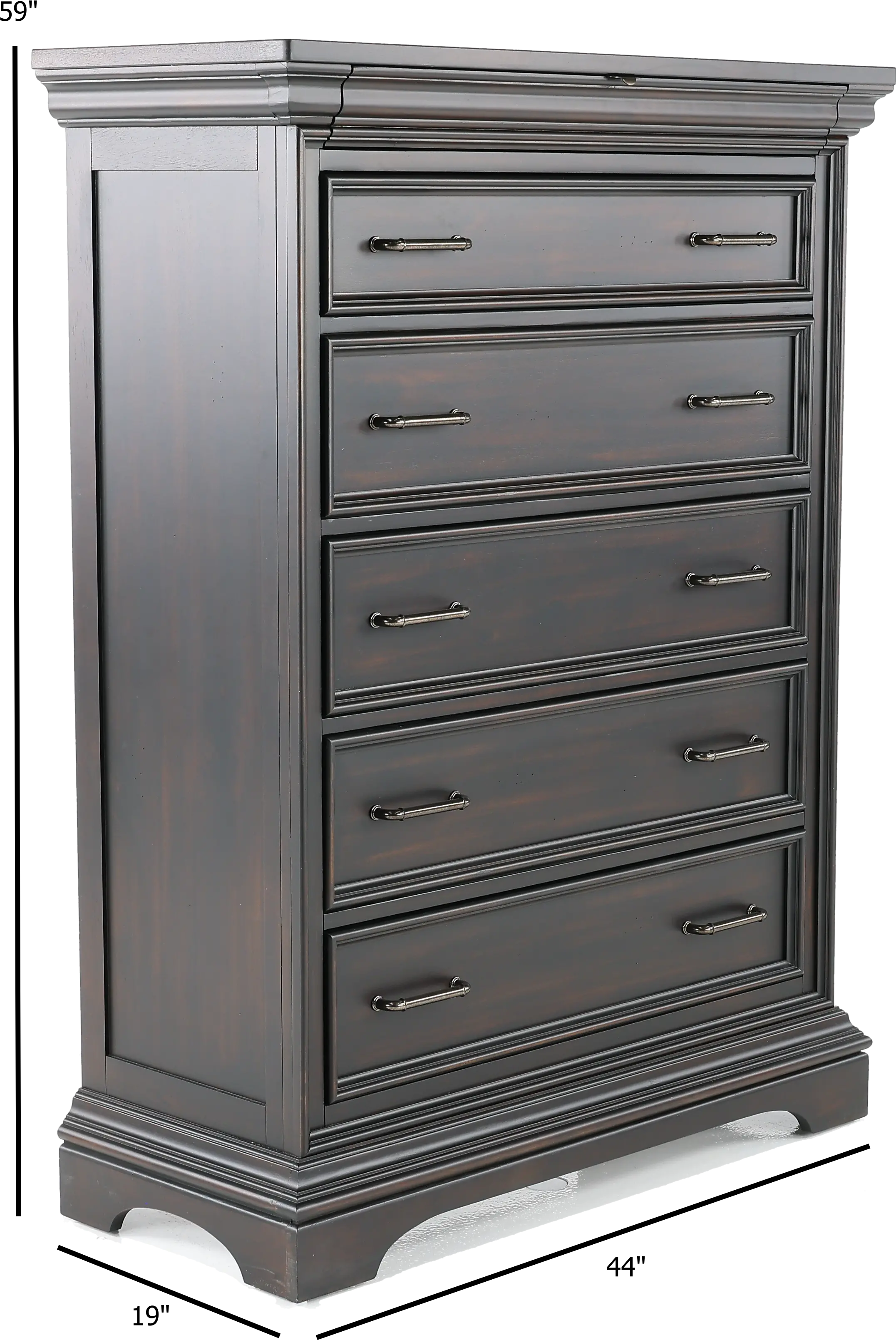 Caldwell Dark Brown Chest of Drawers