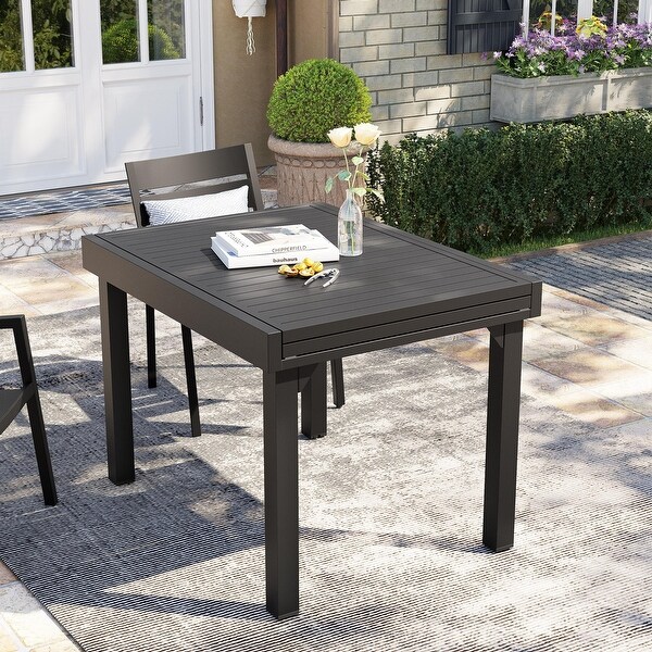 Pellebant Outdoor Aluminum Expandable Patio Dining Table