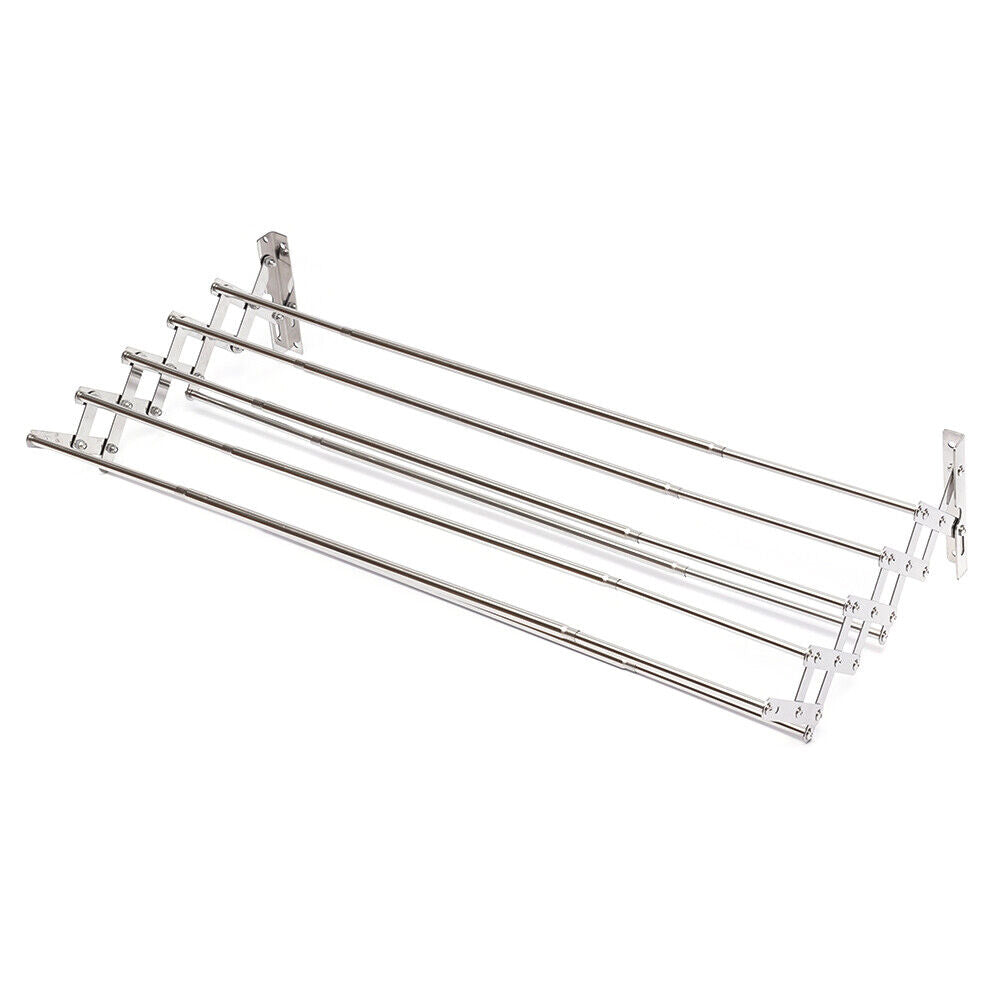 Wall Mounted Clothes Drying Rack Laundry Holder Shelf Folding Dryer Hanger Wall Mounted Clothes Drying Rack Folding Laundry Holder Shelf Dryer Hanger