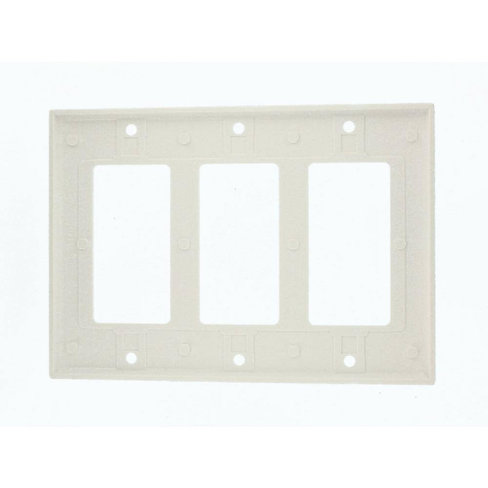 Leviton White 3-Gang DecoratorRocker Wall Plate (1-Pack) R52-80411-00W