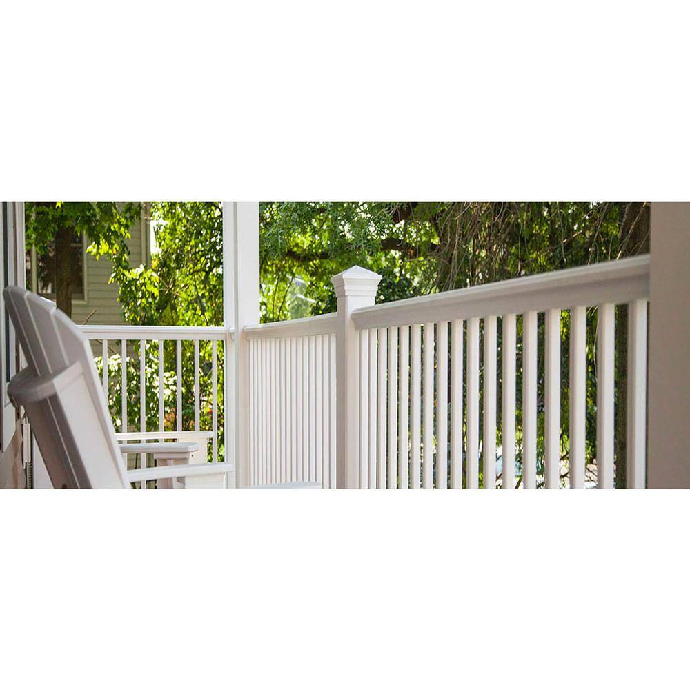 RDI 3-34 in. x 3-34 in. x 3 ft. Blank White Metal Fence Post Assembly for 36 in. High Railing 73018657