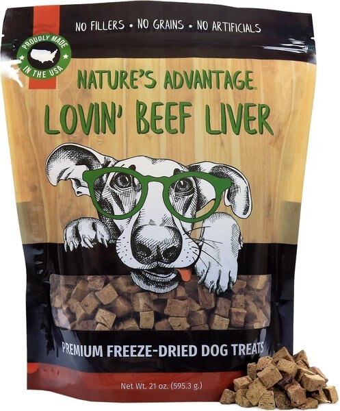 Nature's Advantage Lovin' Beef Liver Premium Freeze-Dried Dog Treats， 21-oz bag