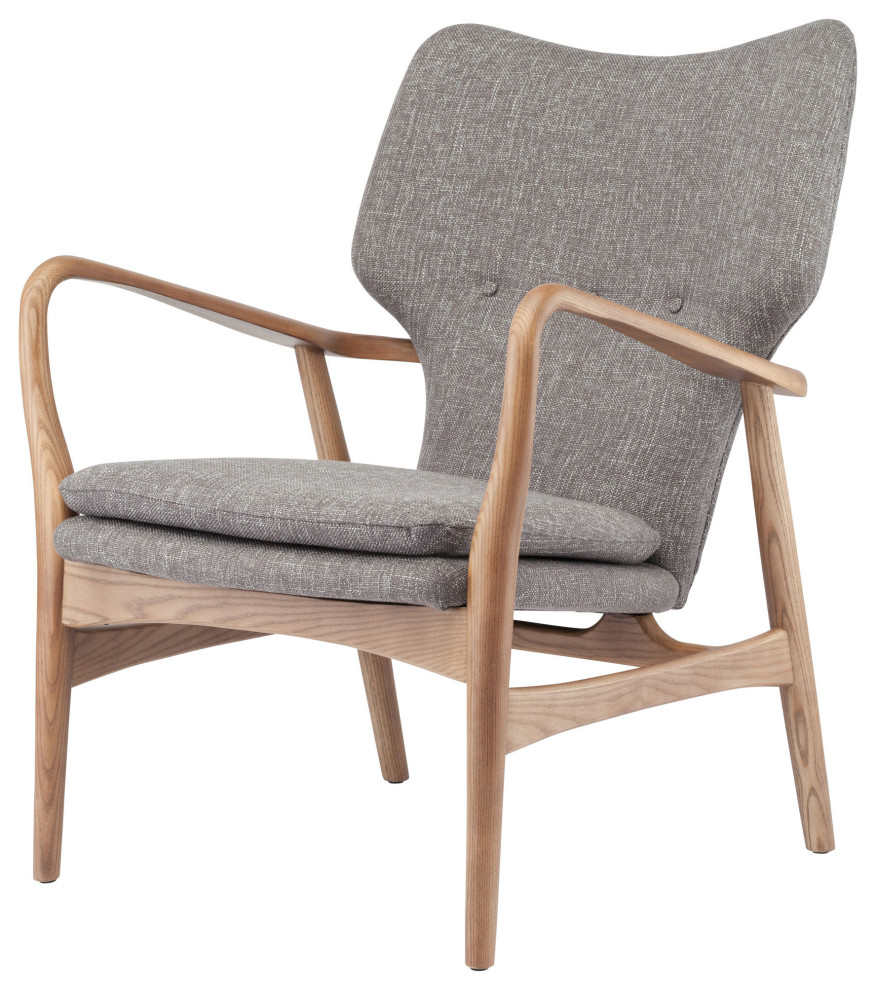 Patrik Medium Gray Fabric Occasional Chair   Midcentury   Armchairs And Accent Chairs   by Kolibri Decor  Houzz