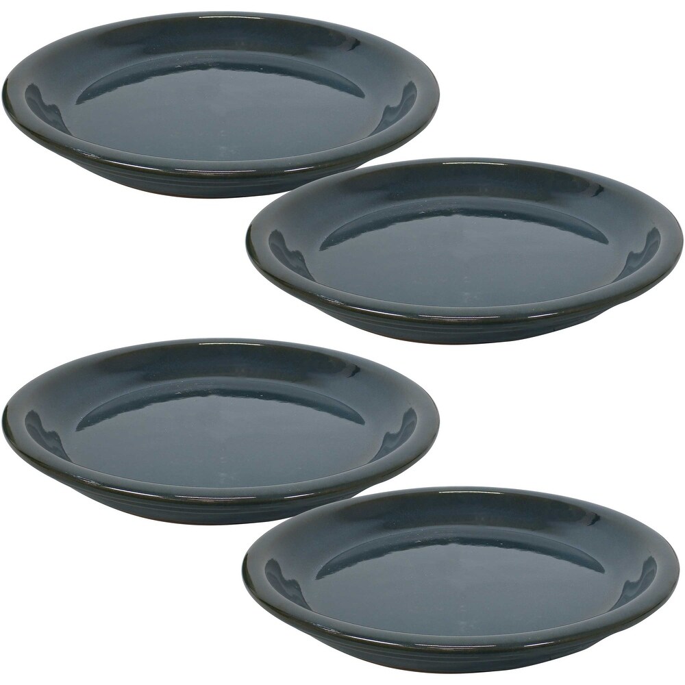 Sunnydaze Ceramic Planter Saucer   9 Inch   Set of 4